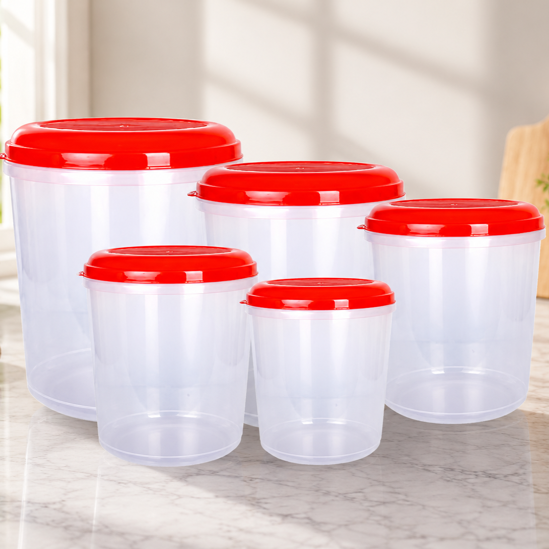 Storage-[2+3+5+8+10] 5Pc Set Clear Plain
